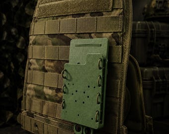 Tactical Phone Holder: MOLLE or Belt Clip - Impact Resistant - Army Green