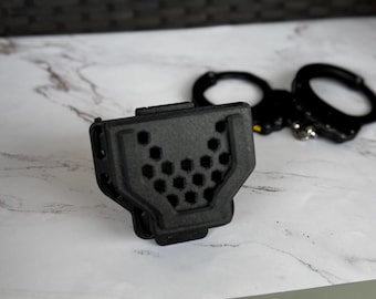 Tactical Handcuff Holder: Open Top MOLLE/Belt Mount, Shock-Absorbing