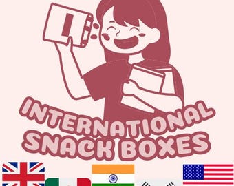 Internationell snackslåda – Snacks och dryck i full storlek, globala smaker