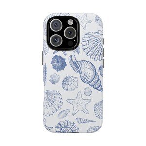 Seashell Phone Case, Nautical Phone Cover, Marine Shells Design, Beach Vibe Accessory, Gift for Ocean Lovers