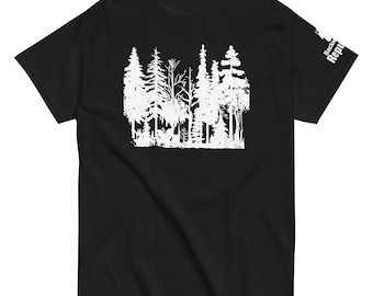 Forest Silhouette Shirt | Pine Tree Silhouette Tee | Outdoorsy Shirt | Dad Hiking Shirt | Nature Lover Shirt | Aesthetic Forest Tee