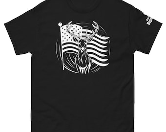 Patriotic Deer Shirt | Deer Season Shirt | USA Flag Deer Graphic Tee | Deer with Flag Shirt | American Pride Shirt | Hunting Trip Tee