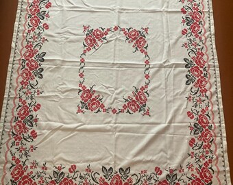 Voile brodé vintage ukrainien, style national, années 1940-1950, Ukraine