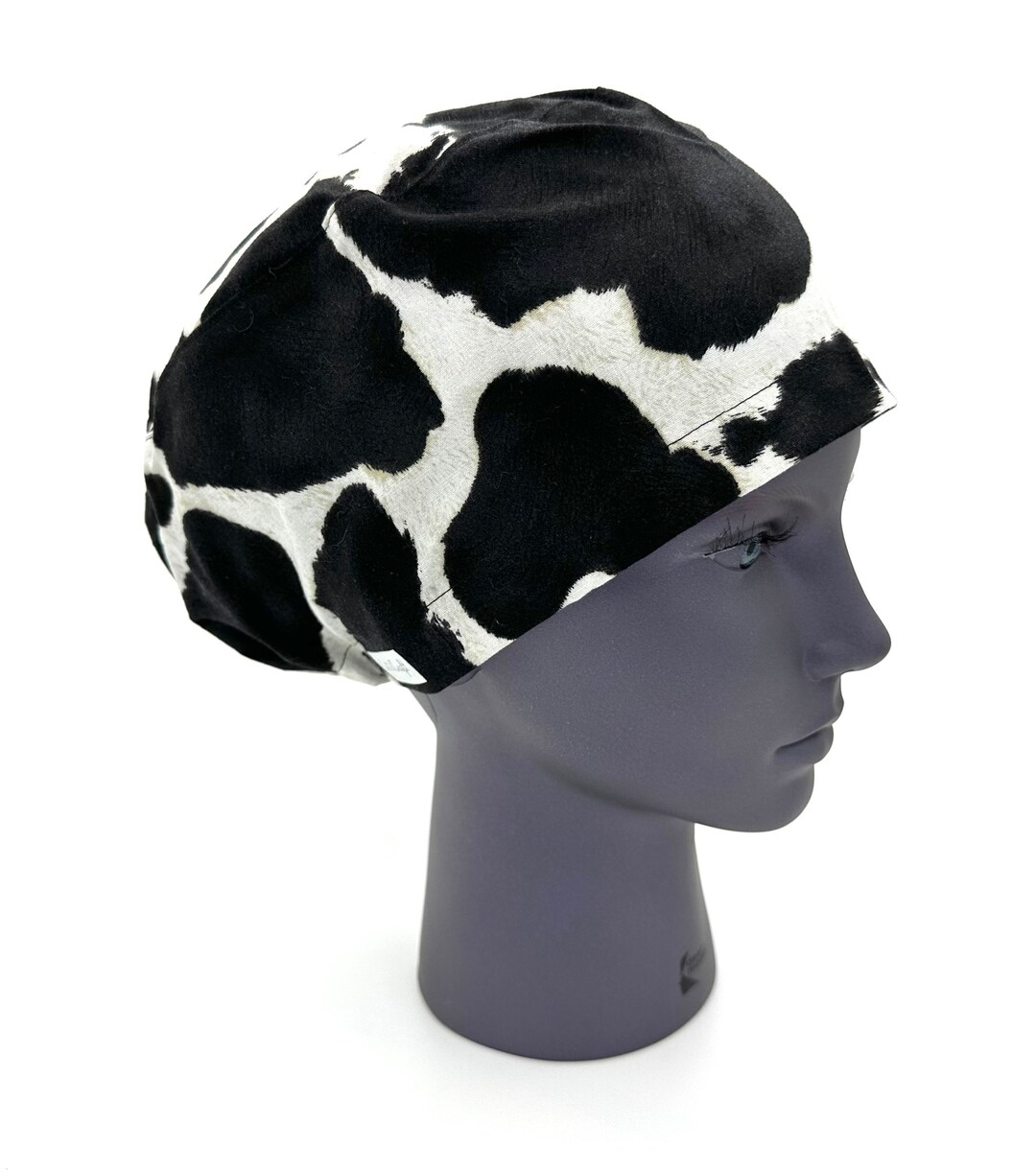 Holstein Cow Print Euro Style Scrub Cap, Surgery Hat, Medical Surgical