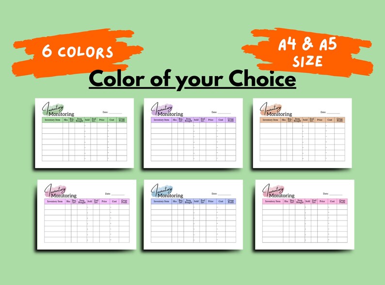 Printable Editable Inventory Management Form for Small Business ...