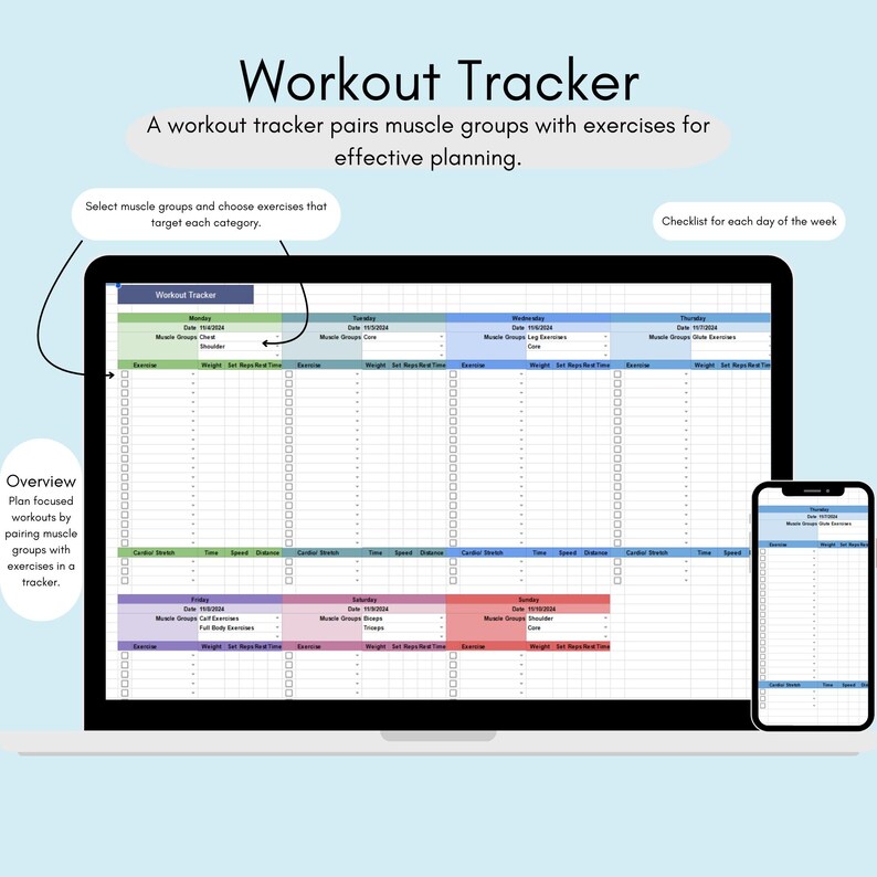 Spreadsheet Reps Weight Loss Tracker Spreadsheet for Google Sheets: Daily, Weekly Weigh ...
