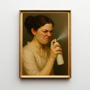 Funny bathroom picture / digital download / bathroom humour / stinky bathroom wall art / victorian portrait