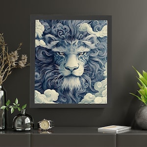 Lion-Dragon | Digital Art Print, Wall Art, AI Generated, AI Art, Digital Download, Home Decor, Printable