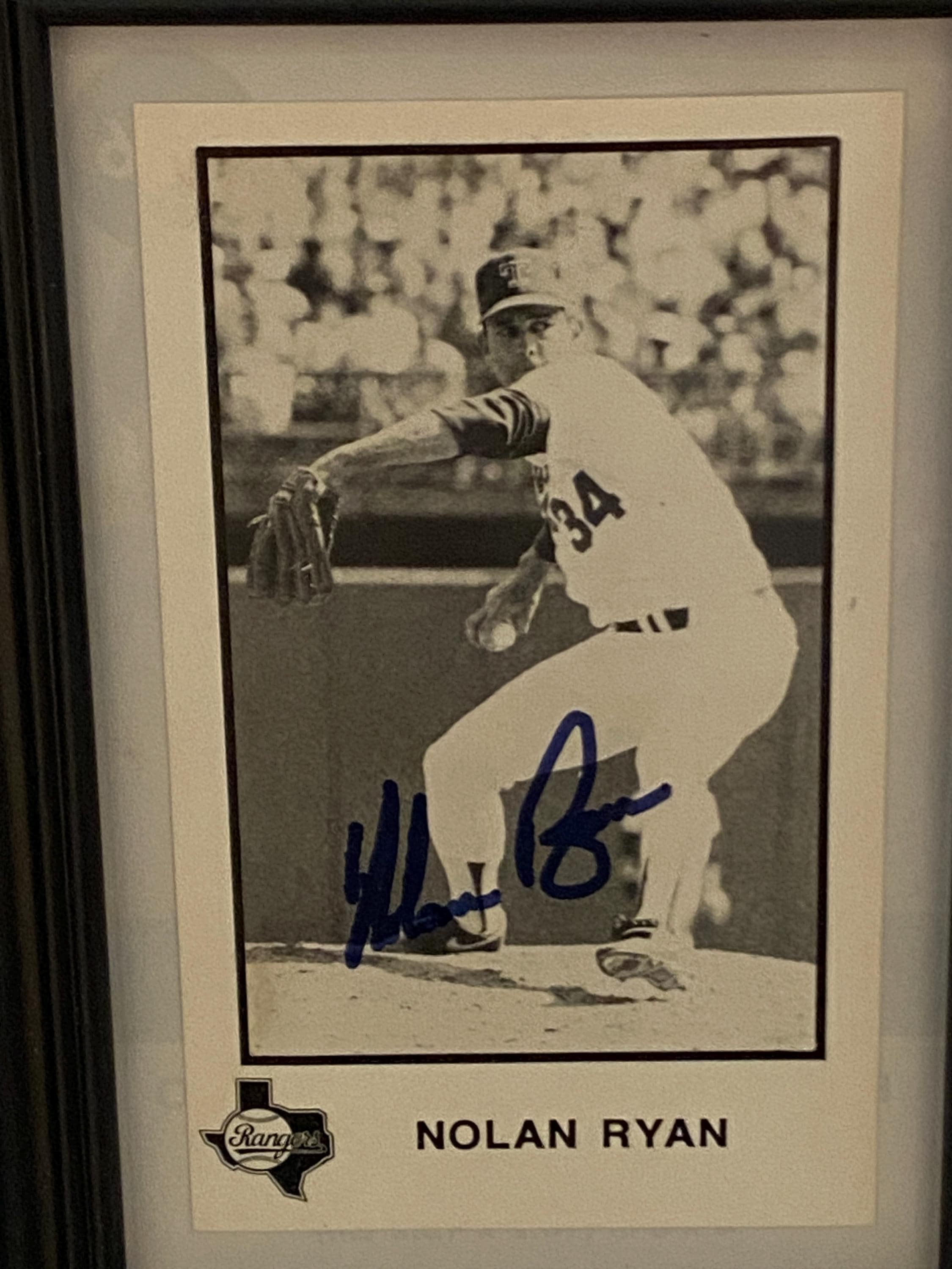Nolan Ryan Autographed Photocard – Astros Mets Angels Rangers – MLB HOF Legend – Major League Baseball Hall of Fame Collectible