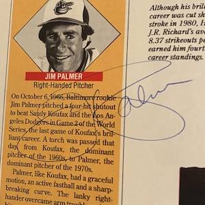 Autographed &quot;The Hurlers&quot; Book – Signed by Baltimore Orioles Jim Palmer HOF – Iconic MLB Pitcher - MLB Baseball Legends Tribute