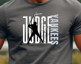 Aaron Judge Graphic Baseball Tee MLB Fan Gear New York Yankees Game Day Apparel Baseball Lover Gift Baseball Vibes Tailgating Shirt