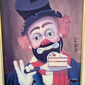 Red Skelton Signed Lithograph “Freddie’s Birthday” – COA #503/2000 – Framed Limited Edition Clown Art