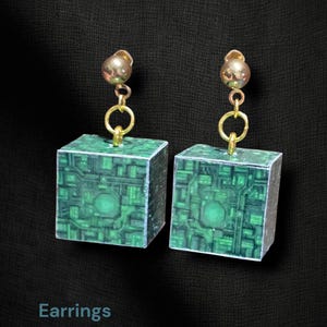 Borg Cube Dangle Earrings