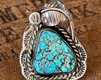 Vintage Navajo Sterling Silver and Turquoise Ring Size 7