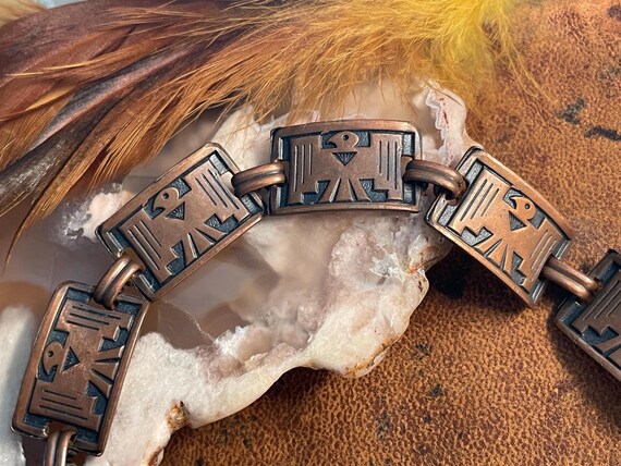 Southwestern Style Copper Thunderbird Panel Link … - image 1