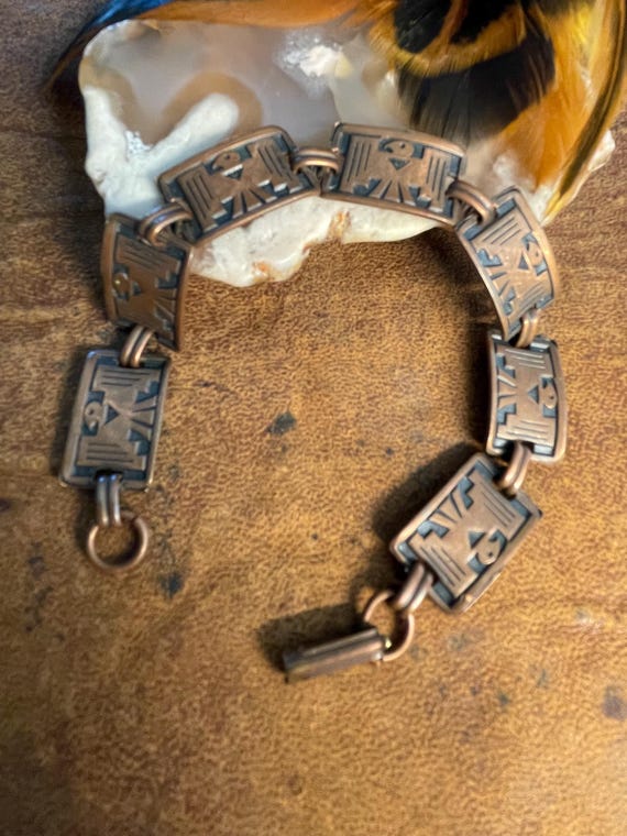 Southwestern Style Copper Thunderbird Panel Link … - image 3