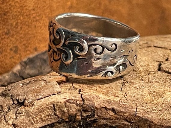 Silpada Sterling Silver Poseidon Scroll Ring Size… - image 3