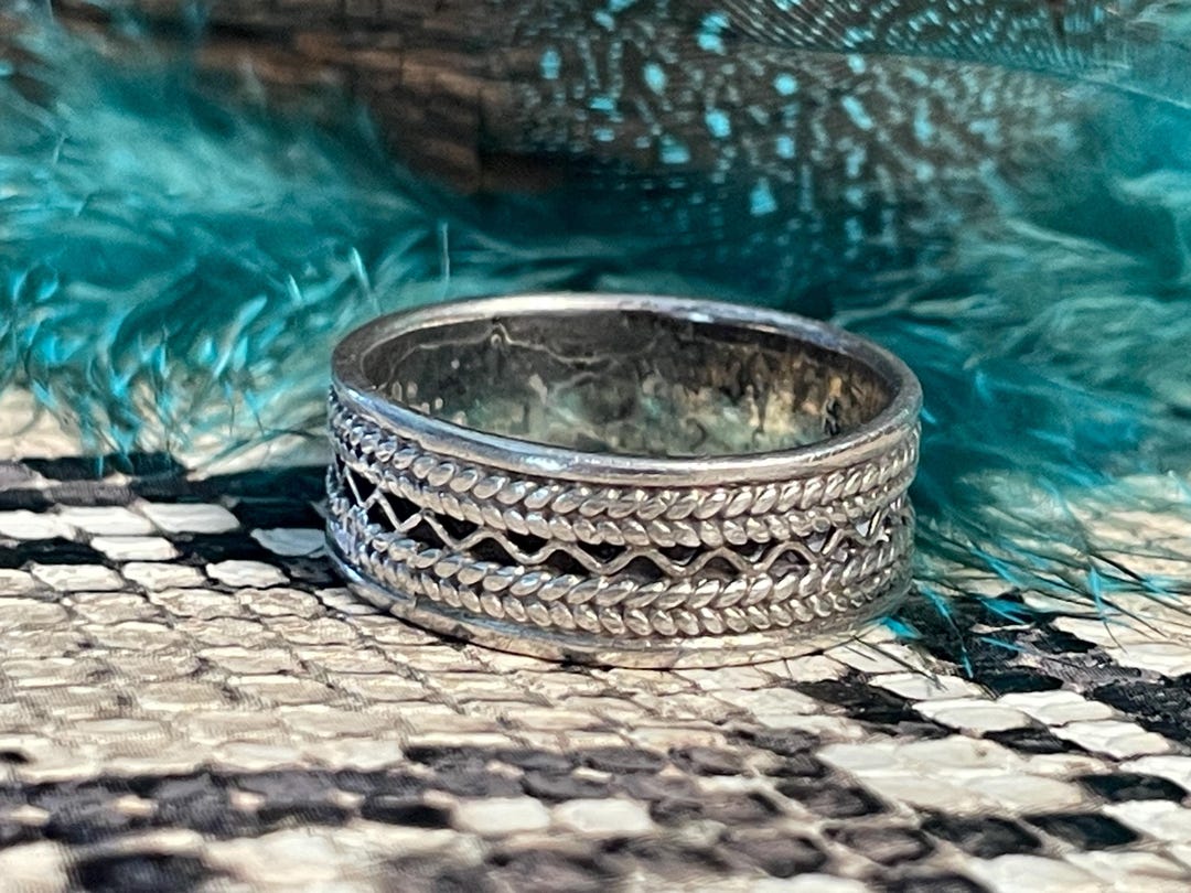 Vintage Sterling Silver and Braided Rope Band Women's Ring Size 9 - Etsy
