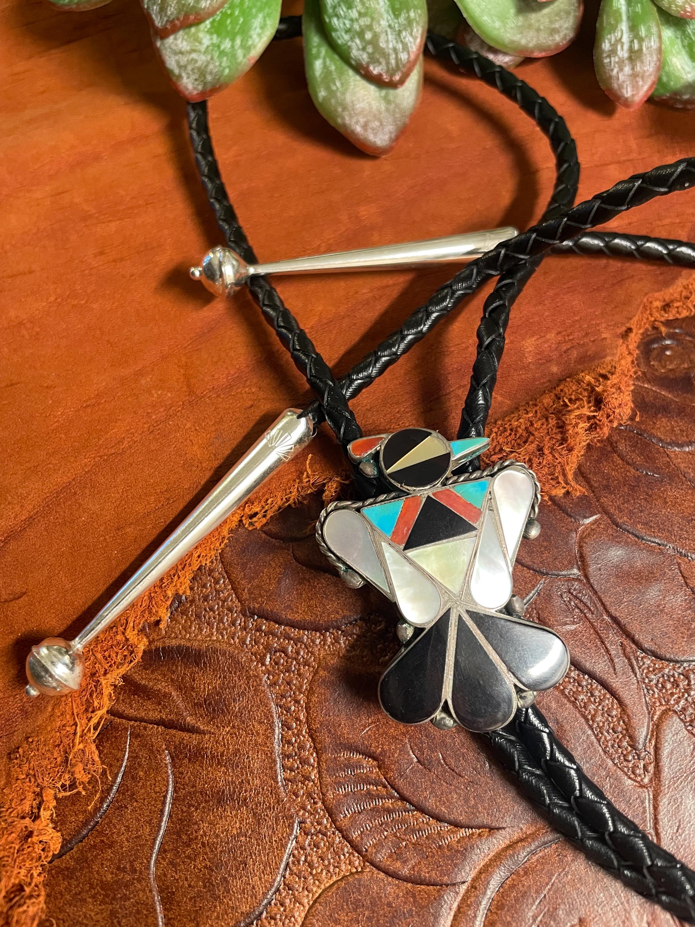 ズニ族（Zuni）　サンダーバード・ボロタイ Zuni Thunderbird Bolo Tie - Etsy