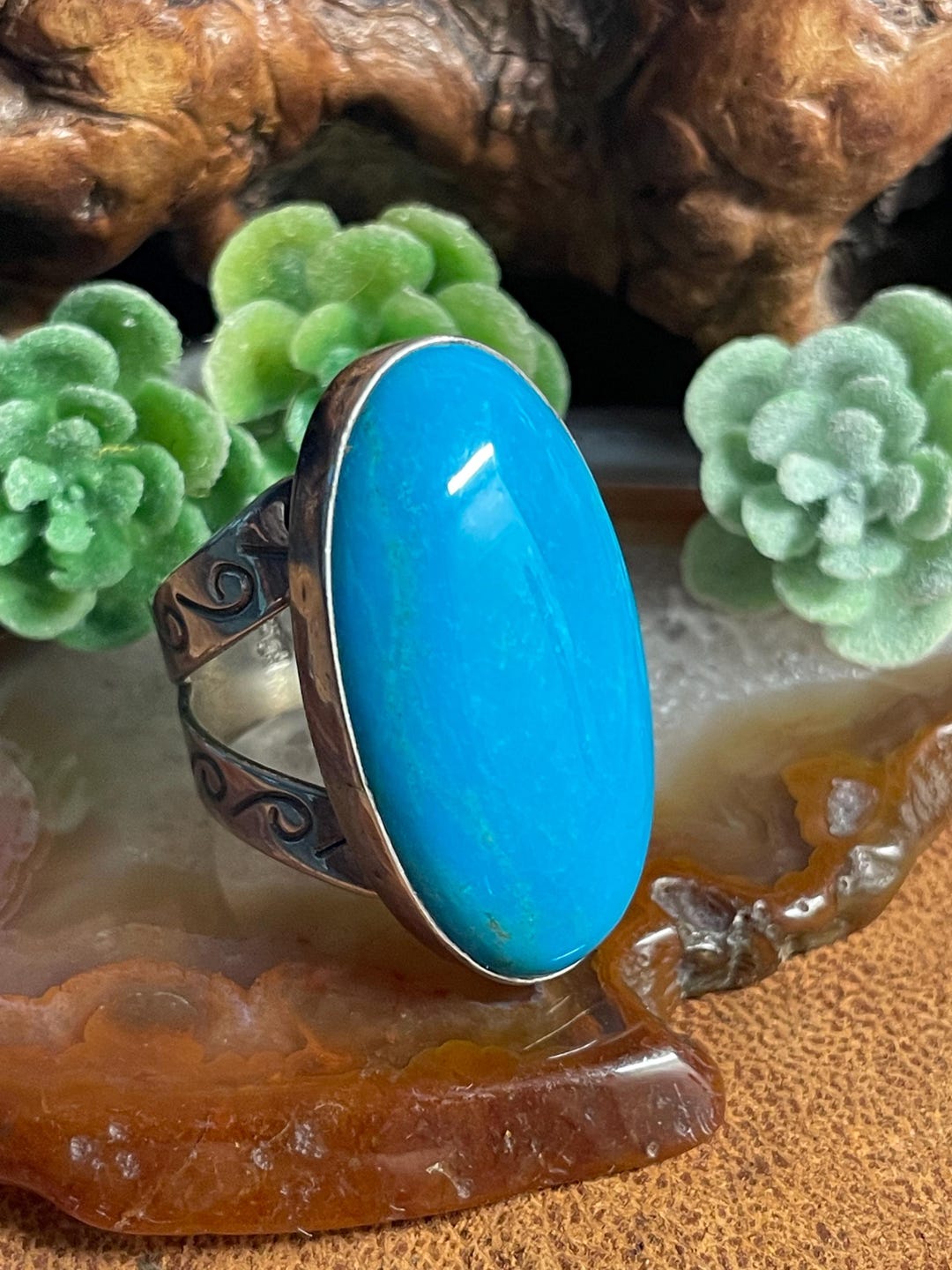 Vintage Jay King DRT Turquoise and Sterling Silver Ring Size 7 - Etsy