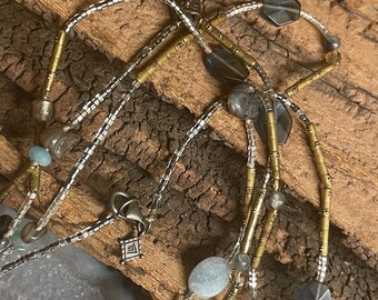 Silpada Blue Quartz Kyanite Sterling Brass Necklace “Olivia”