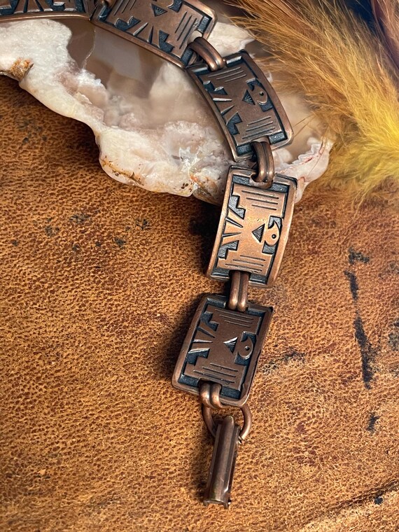 Southwestern Style Copper Thunderbird Panel Link … - image 5