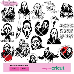 Ghost Face SVG: Funny Horror Scream Halloween Design (Instant Download)