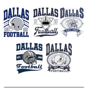Vintage Dallas Football PNG: Game Day Sports Design (5 Files Instant Download)