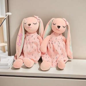 Peluche coniglietto pasquale con nome personalizzato: regalo di bambola di pezza