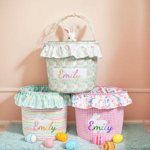 Multi Color Custom Gestickter Babykorb,Spielzeugkorb,Personalisierter Name Babypartygeschenk, Benutzerdefiniertes Kinderzimmer Geschenk, Neugeborenes Geschenk, Baby Namen Geschenk