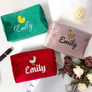 Personalized Velvet Cosmetic Bag: Bridesmaid Proposal Gift