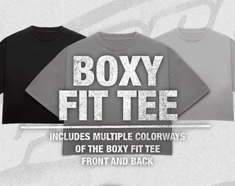 Streetwear Clothing Mockup |  Boxy Tee Mockup