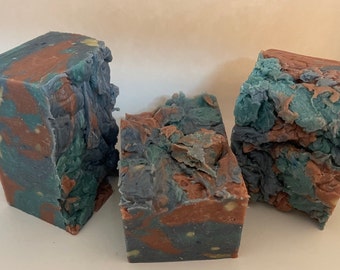 Caribbean Sky-Handmade Soap-Hot Processed-Huge Bar