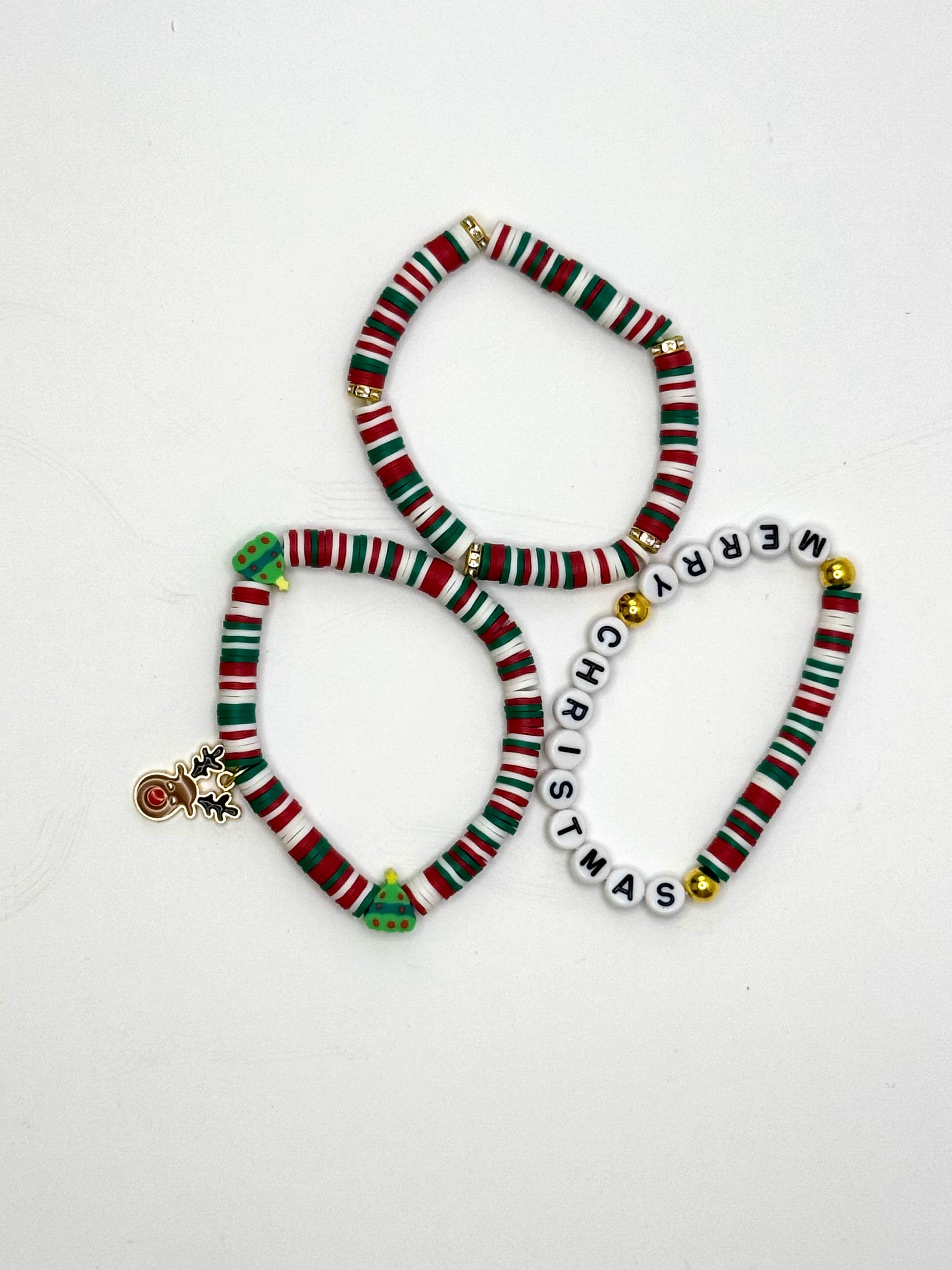 Braccialetti di perline di vetro a tema natalizio all'ingrosso