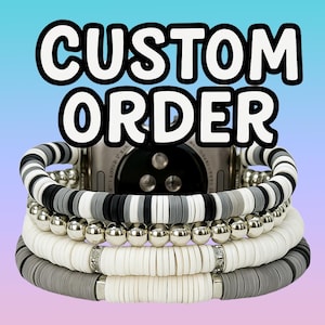 Custom Beaded Apple Watch Band: Personalized Letter Bracelet