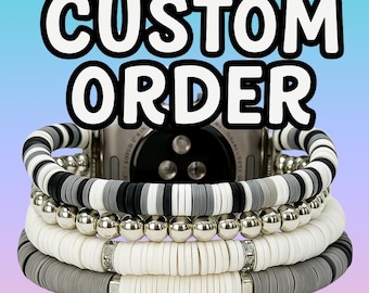Custom Beaded Apple Watch Band: Personalized Letter Bracelet