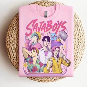 Saja Boys Anime Sweatshirt KPop Demon Hunters Merch Cute Pastel Manga Panel Fan Art Tee Gift for Anime Kpop Fans