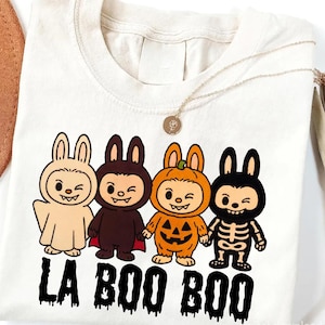 Cute Bunny Halloween Sweatshirt, La Boo Boo Funny Kids T-shirt, Pumpkin Skeleton Ghost Shirt, Halloween Gift