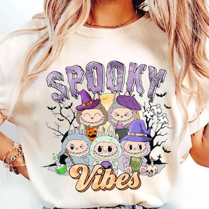 Spooky Vibes Doll Monster Characters Shirt, Monster Doll Horror Tee, Doll Cartoon Halloween Shirt, Halloween Gift for Him and Her