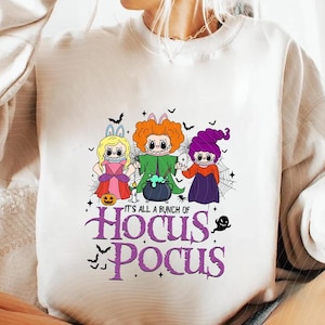 Bad Witches Vibes Shirt, Witches Movie Sweatshirt, Salem Coffee, Halloween Tshirt, Spooky Season Tee, Cartoon Dolls Witches Halloween Shirt
