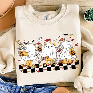 Retro Bear Ghost Halloween Shirt, Cartoon Halloween Tshirt, Spooky Season, Stay Spooky Shirt, Bear Cute Fall Hoodie, Honey Bear Halloween