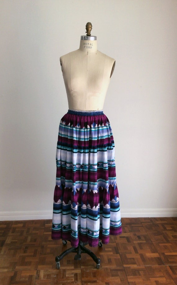 Vintage Western Tiered Skirt, Full Ruffle Skirt, … - image 4