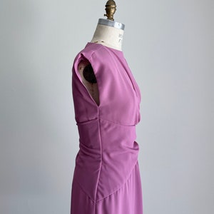 1970s Miss Elliette Lilac Wrap Style Dress, Asymmetrical Dress, Lilac Chiffon Dress, Evening Dress, Bridesmaid Dress, Size Small, S, 2-4 image 5