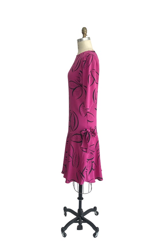 Vintage 80s PBJ Magenta Party Dress with Black Ab… - image 3