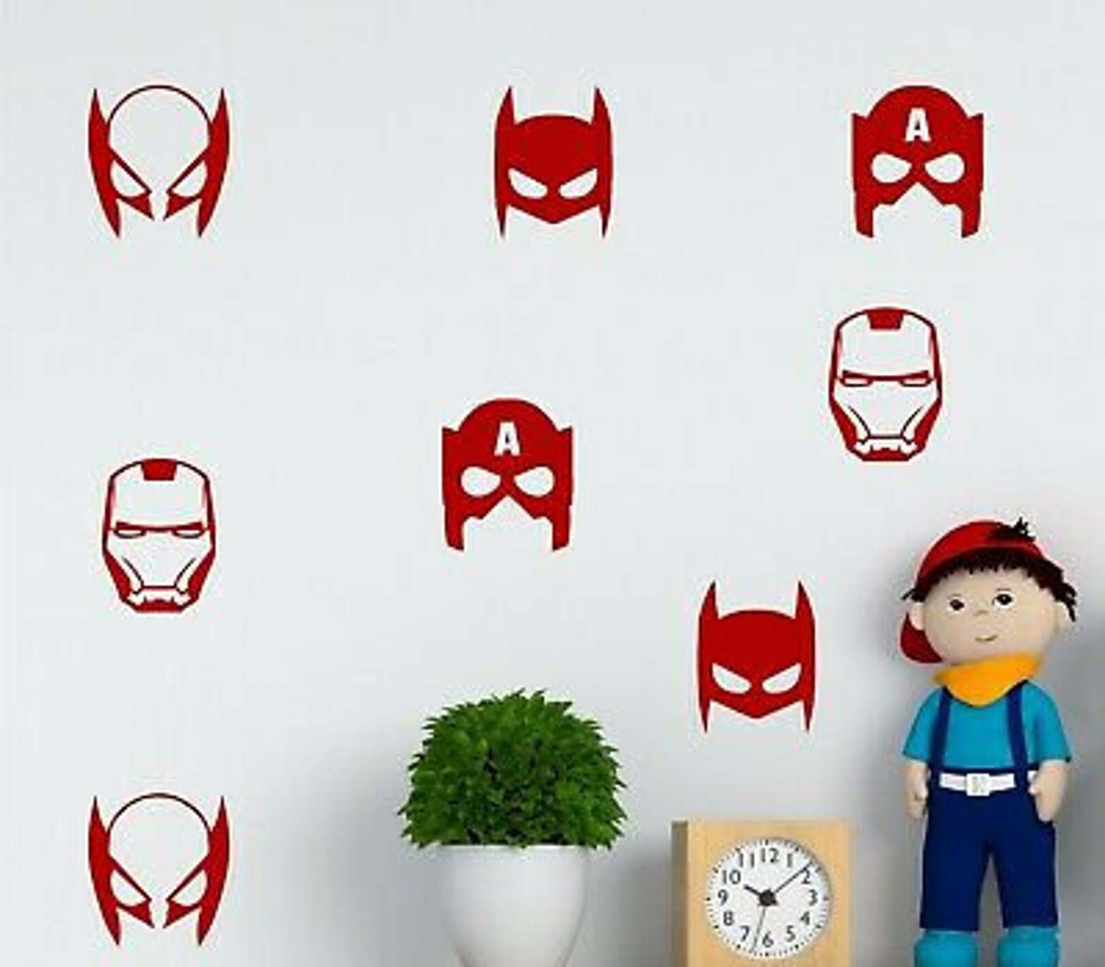 Set of Mixed Superhero wall decals stickers wall pattern Etsy