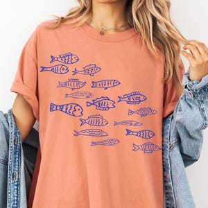 Drawn Sardine Comfort Colors Shirt: Italian Summer Nautical Tee