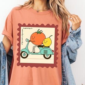 Italian Summer Vespa Comfort Colors T-Shirt: La Dolce Vita Foodie Tee
