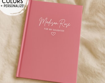 Pour ma fille Carnet cartonné | Journal personnalisé pour bébé fille