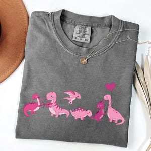 Dinosaur Valentine Comfort Colors Shirt, Valentine&#39;s Day, Valentine&#39;s Day Gift, Dinosaur Shirt, Retro Valentine Shirt, Gift