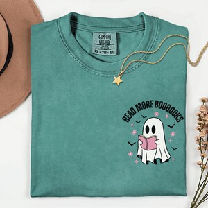 Comfort Colors Ghost Reading Shirt | Bookish Halloween Tee